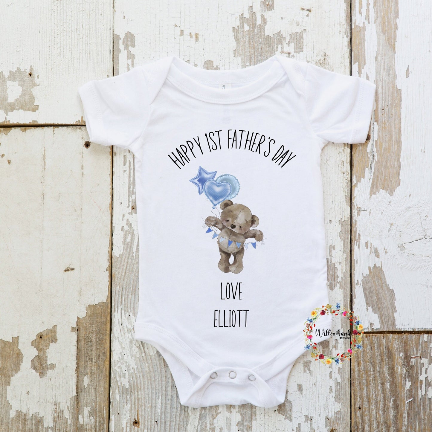 First Father's Day Teddy Bear Babygrow