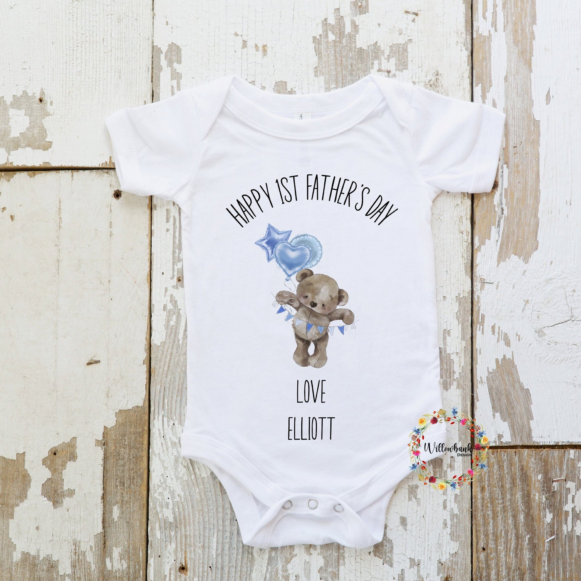 First Father's Day Teddy Bear Babygrow