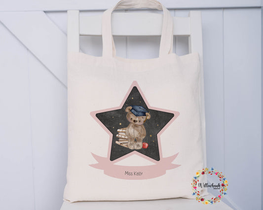 Personalised Teacher Star Tote Bag