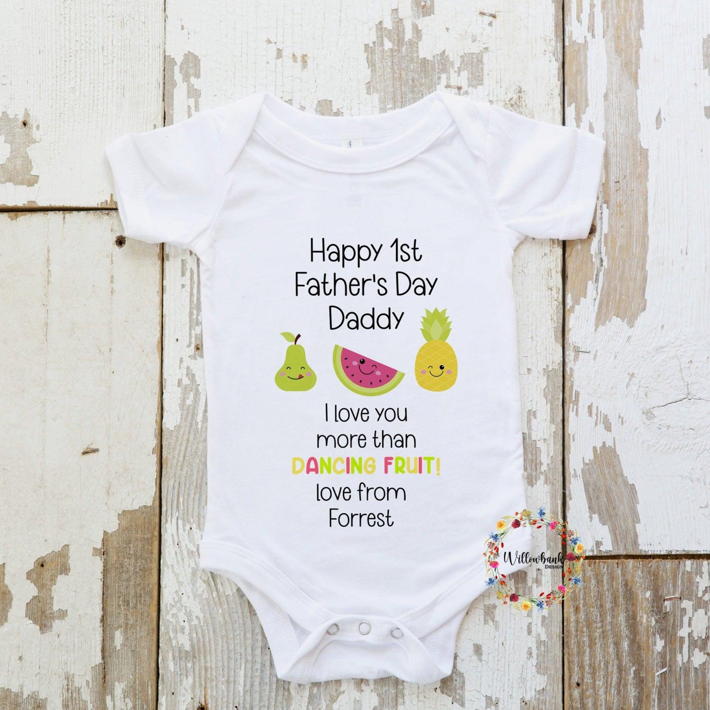Father's Day Dancing Fruit Baby Vest