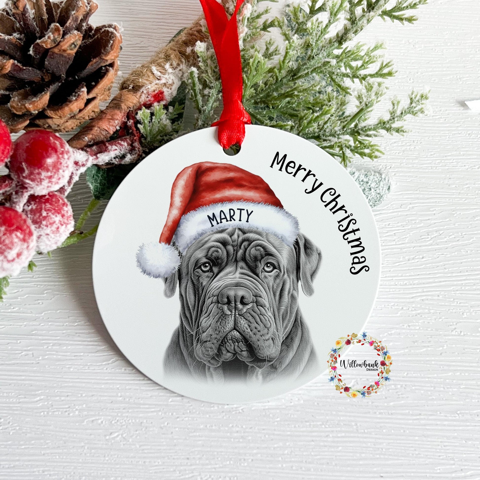 Personalised Neapolitan Mastiff Christmas Tree Decoration