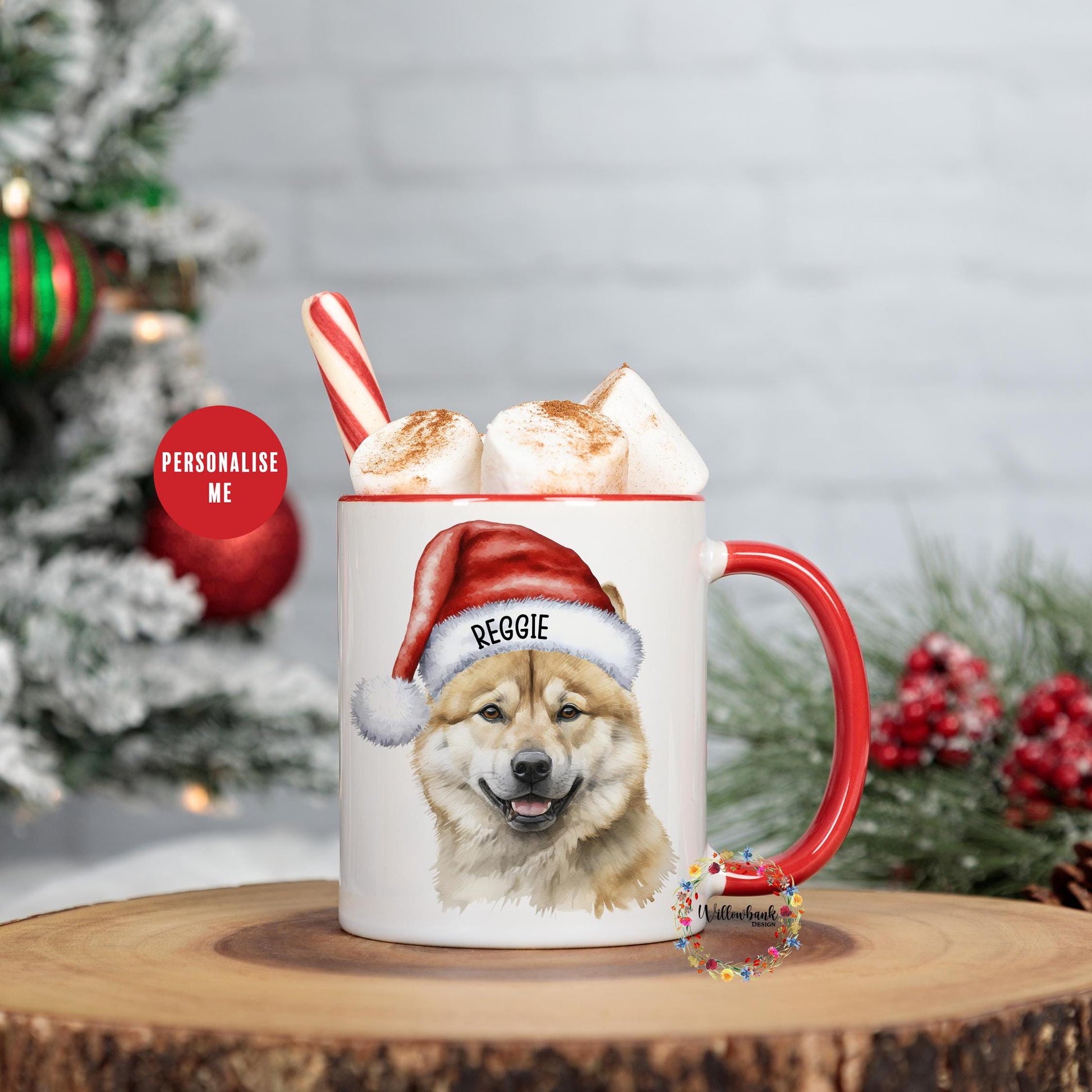 Personalised Akita Christmas 11oz Mug