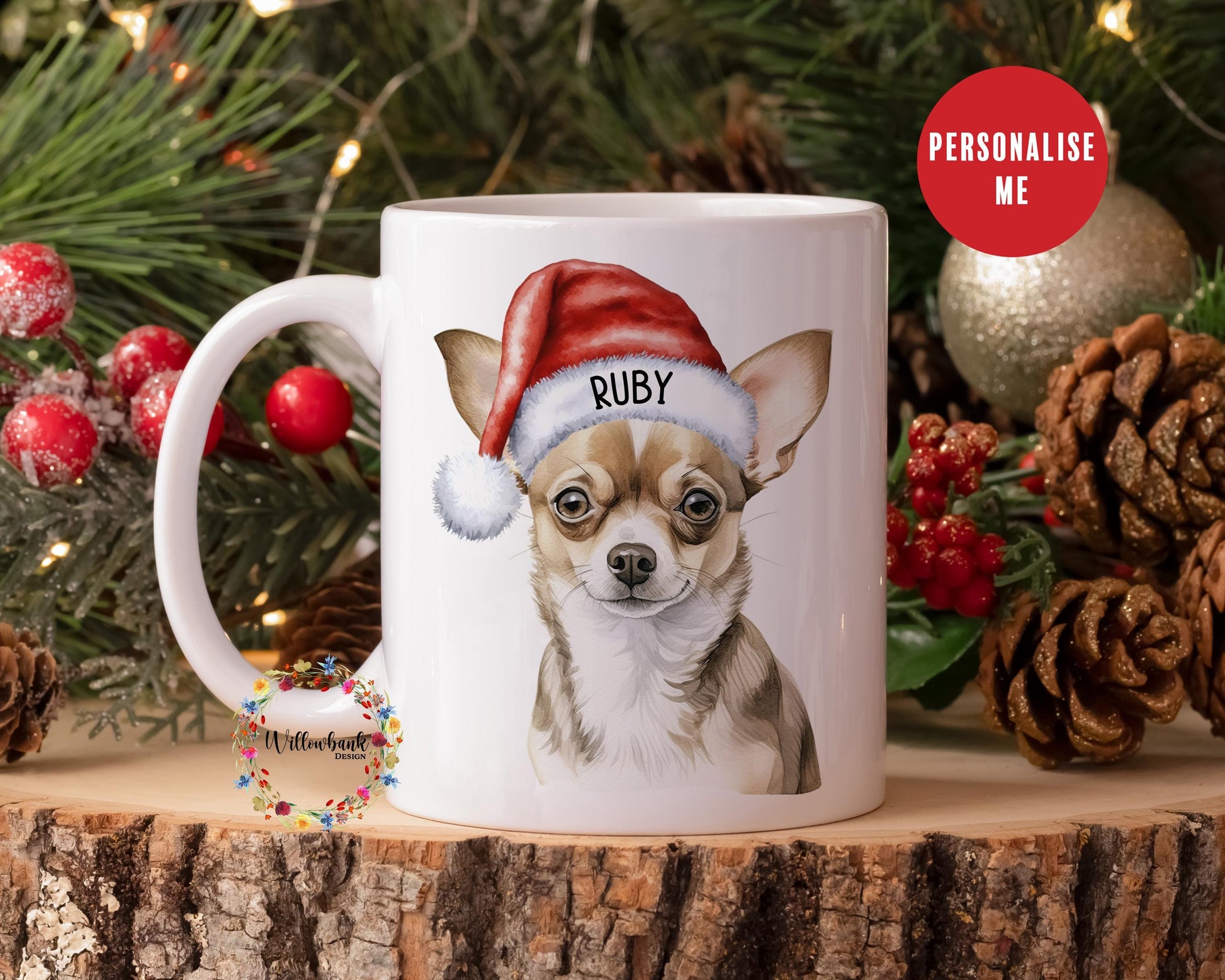 Personalised Chihuahua Christmas 11oz Mug
