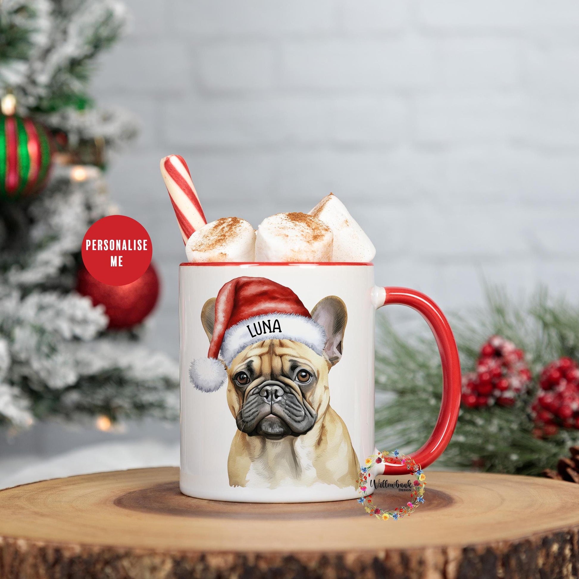 Personalised French Bulldog Christmas 11oz Mug