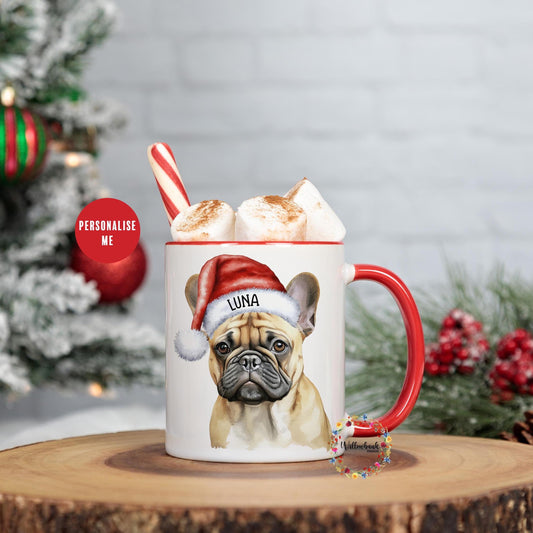 Personalised French Bulldog Christmas 11oz Mug