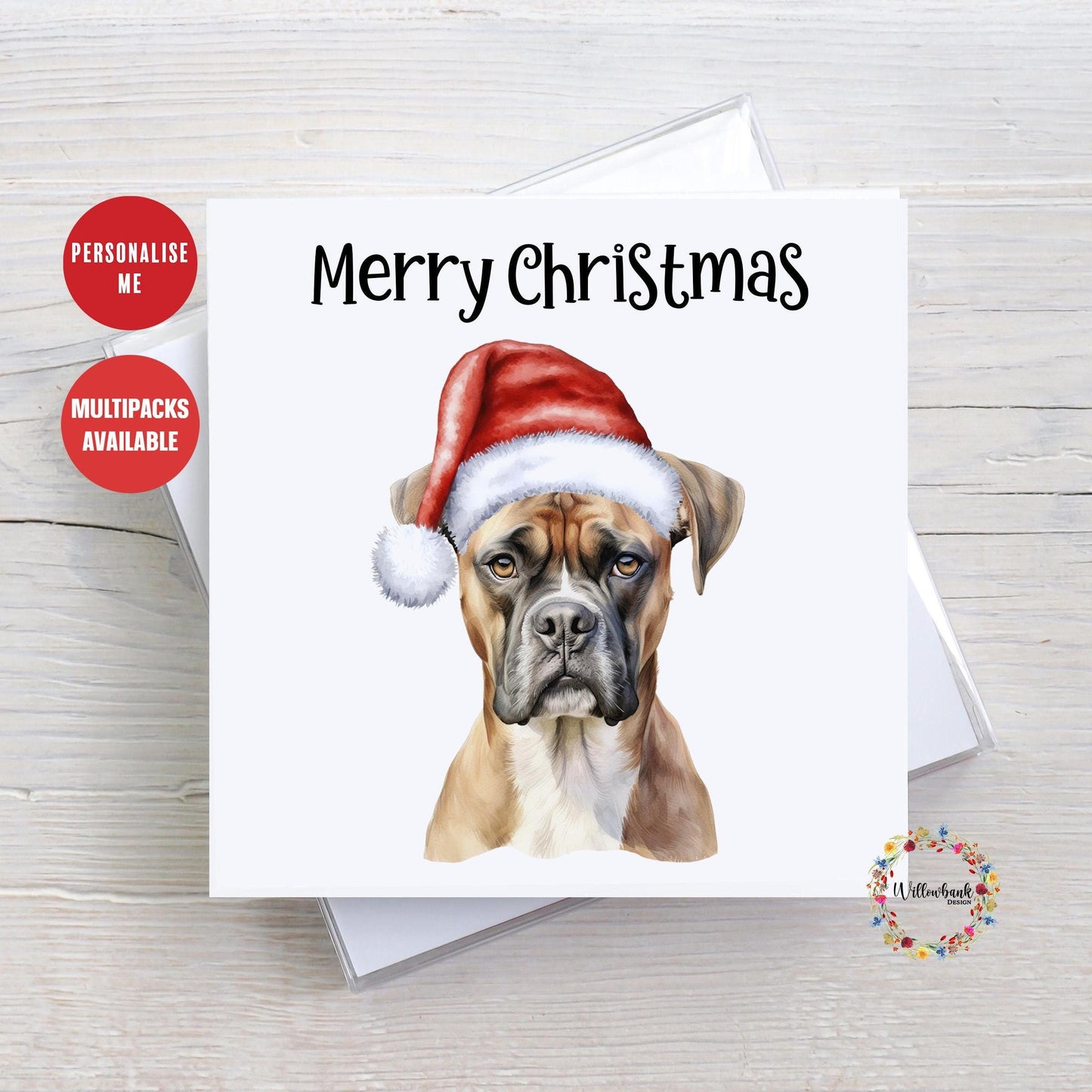 Personalised Boxer Christmas Card