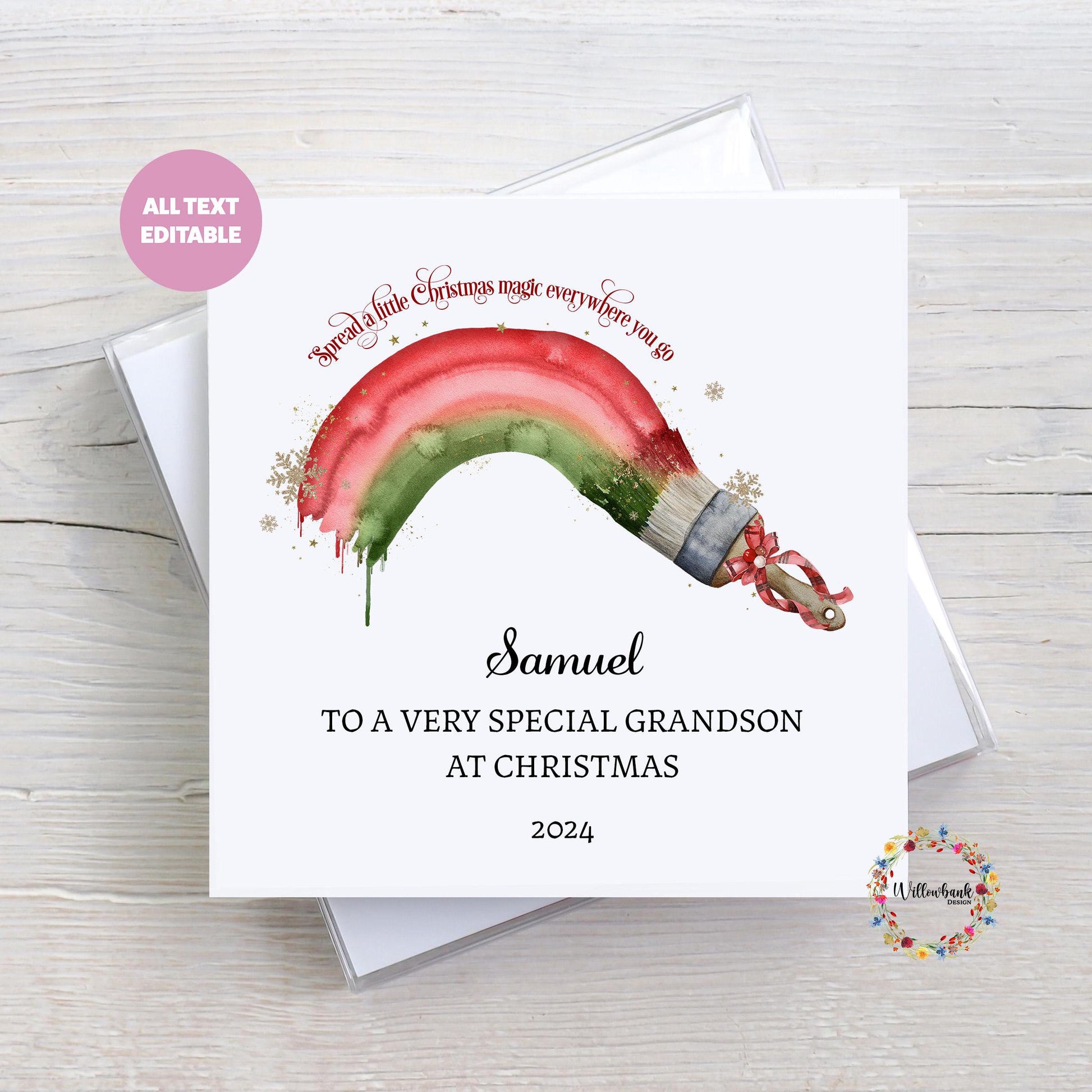 Christmas Rainbow Paintbrush Card