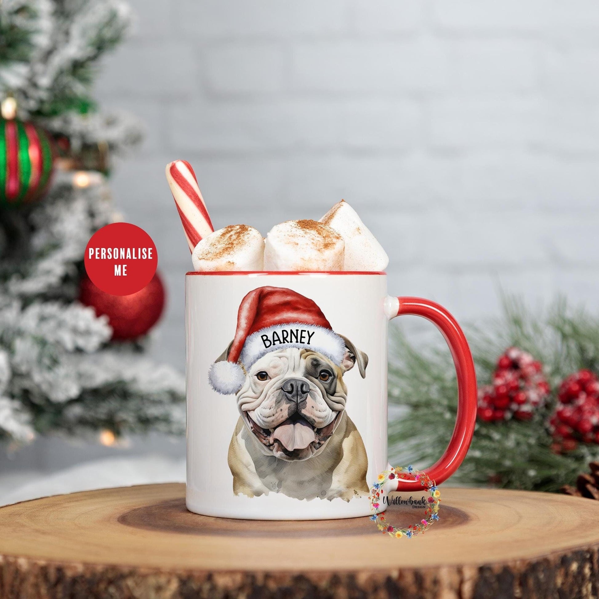 Personalised Bulldog Christmas 11oz Mug