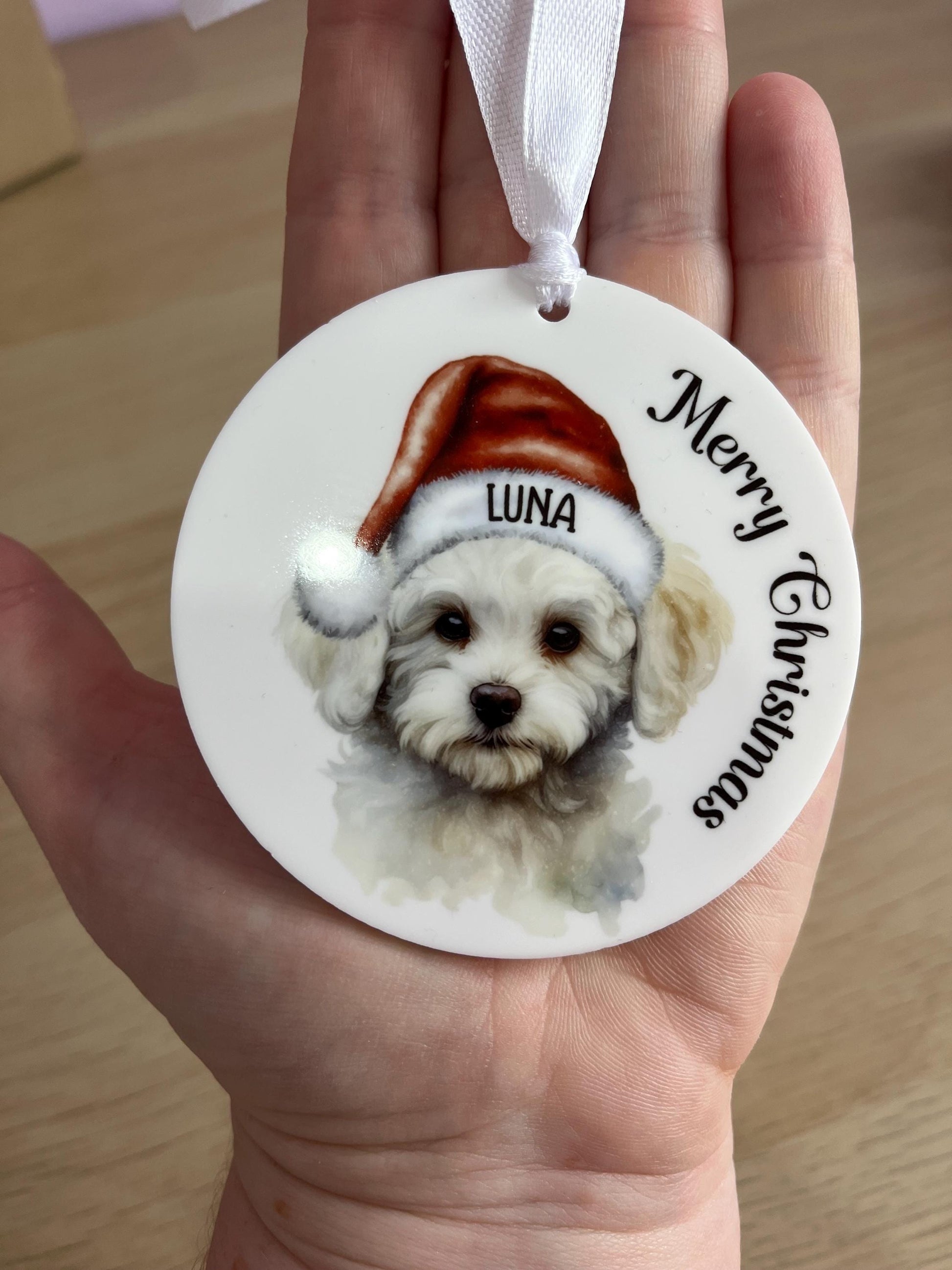 Personalised Bichon Frisé Christmas Tree Decoration