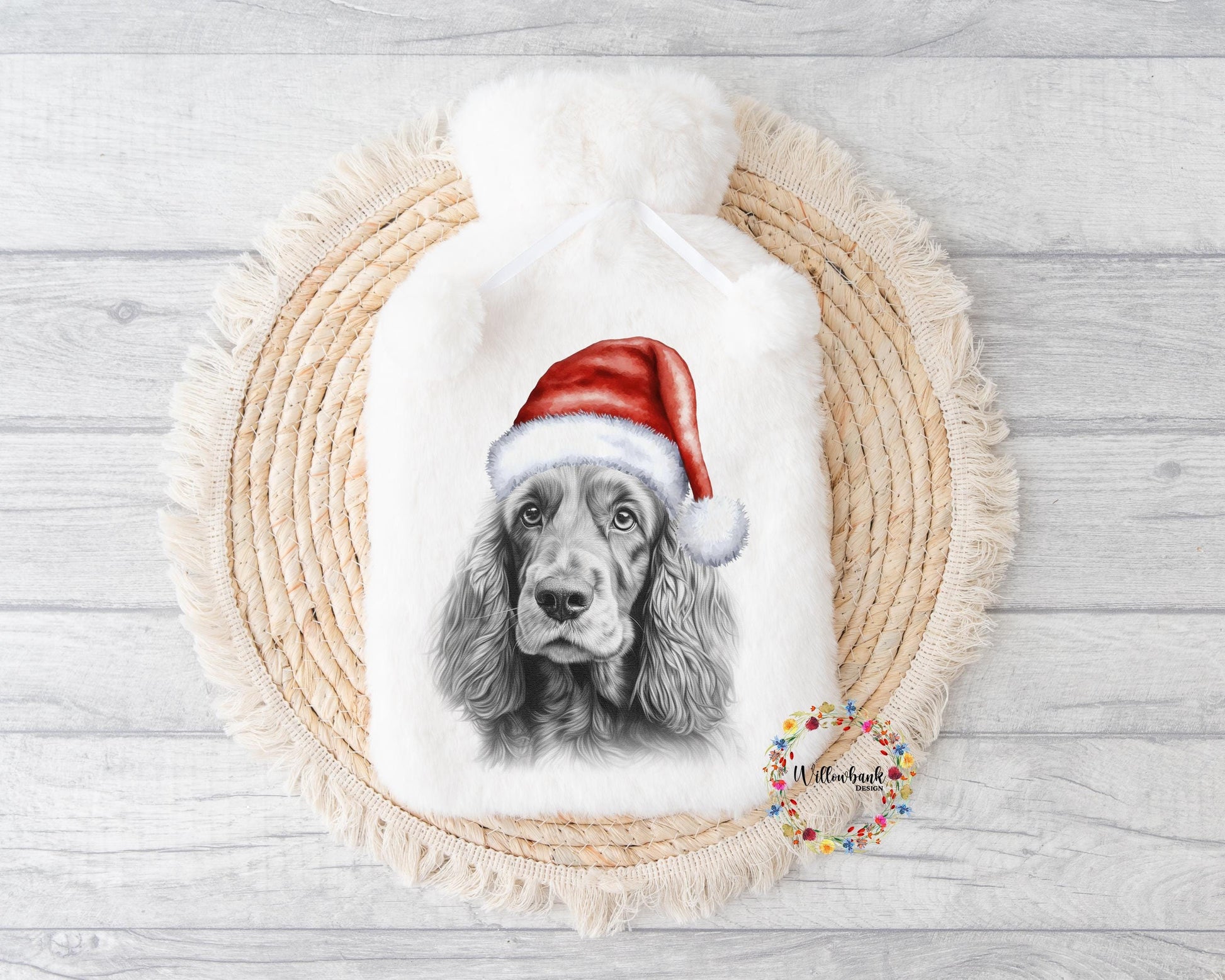 Cocker Spaniel Christmas Hot Water Bottle