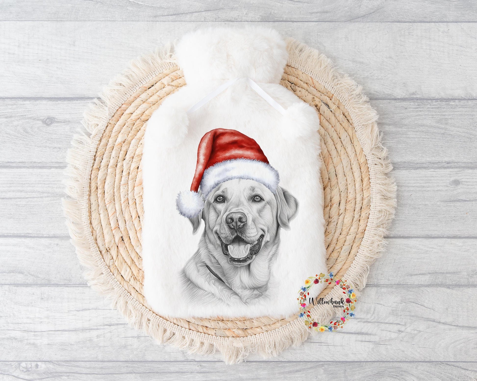 Personalised Yellow Labrador Hot Water Bottle