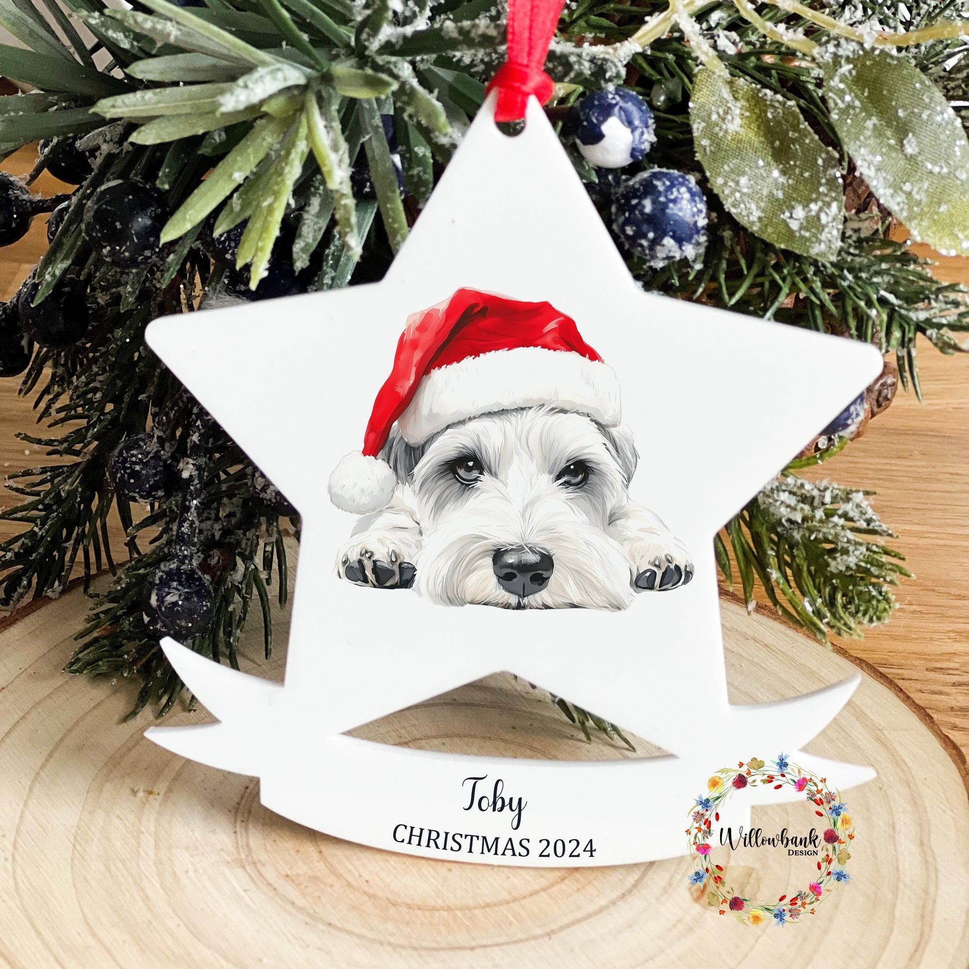 Miniature Schnauzer Christmas Tree Star Decoration