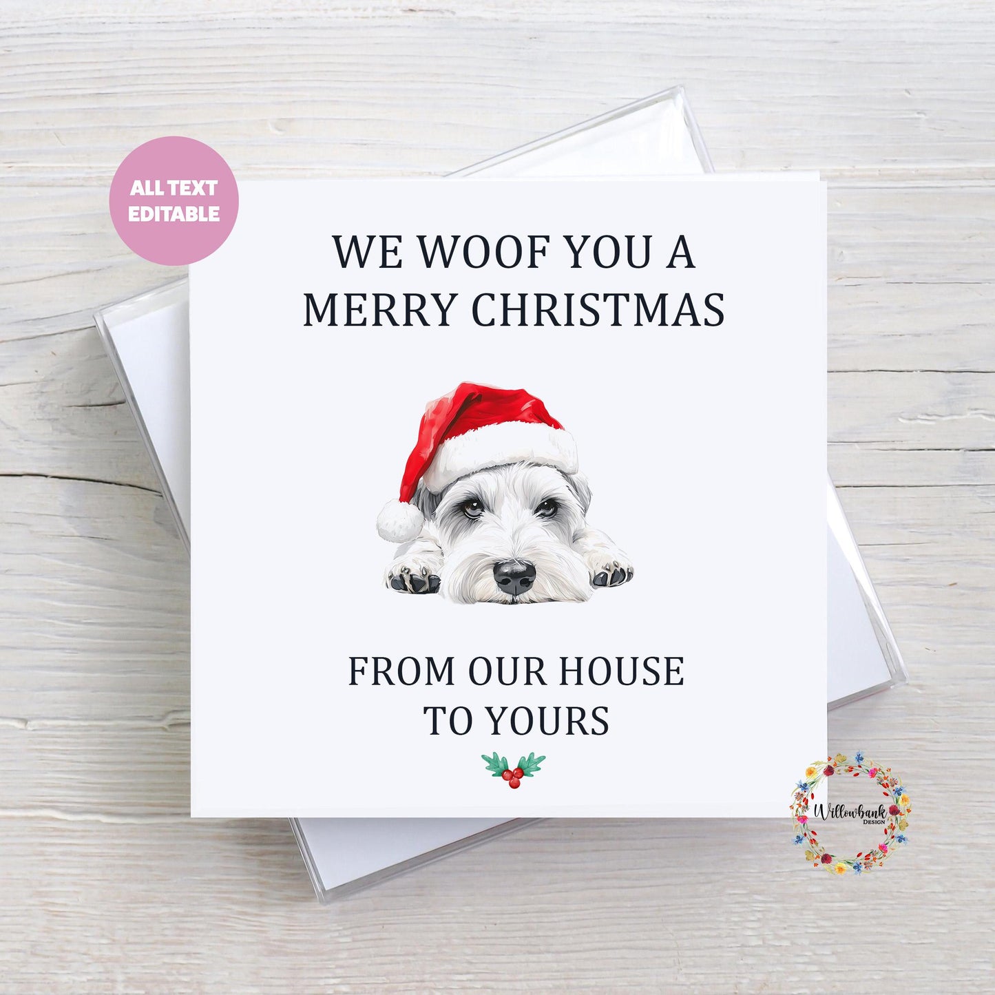 Multipack Personalised Miniature Schnauzer Christmas Card