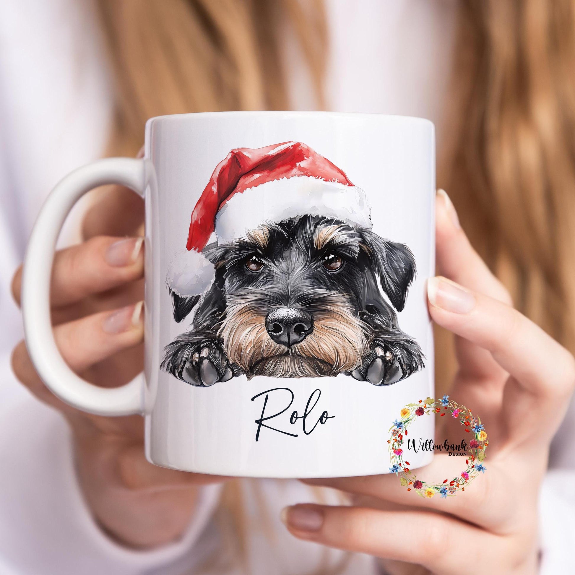 Personalised Miniature Schnauzer Christmas 11oz Mug