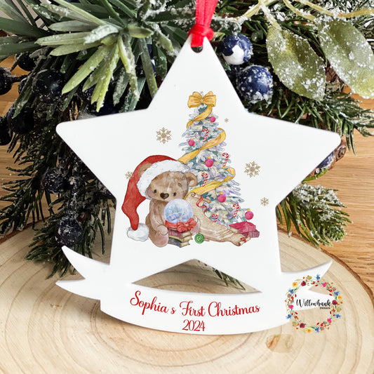 Baby's First Christmas Star Tree Decoration
