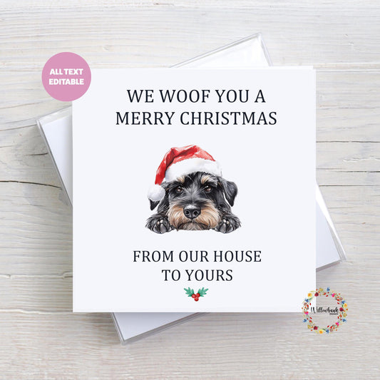 Personalised Miniature Schnauzer Christmas Card