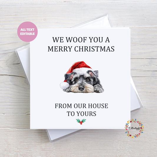 Multipack Personalised Miniature Schnauzer Christmas Card