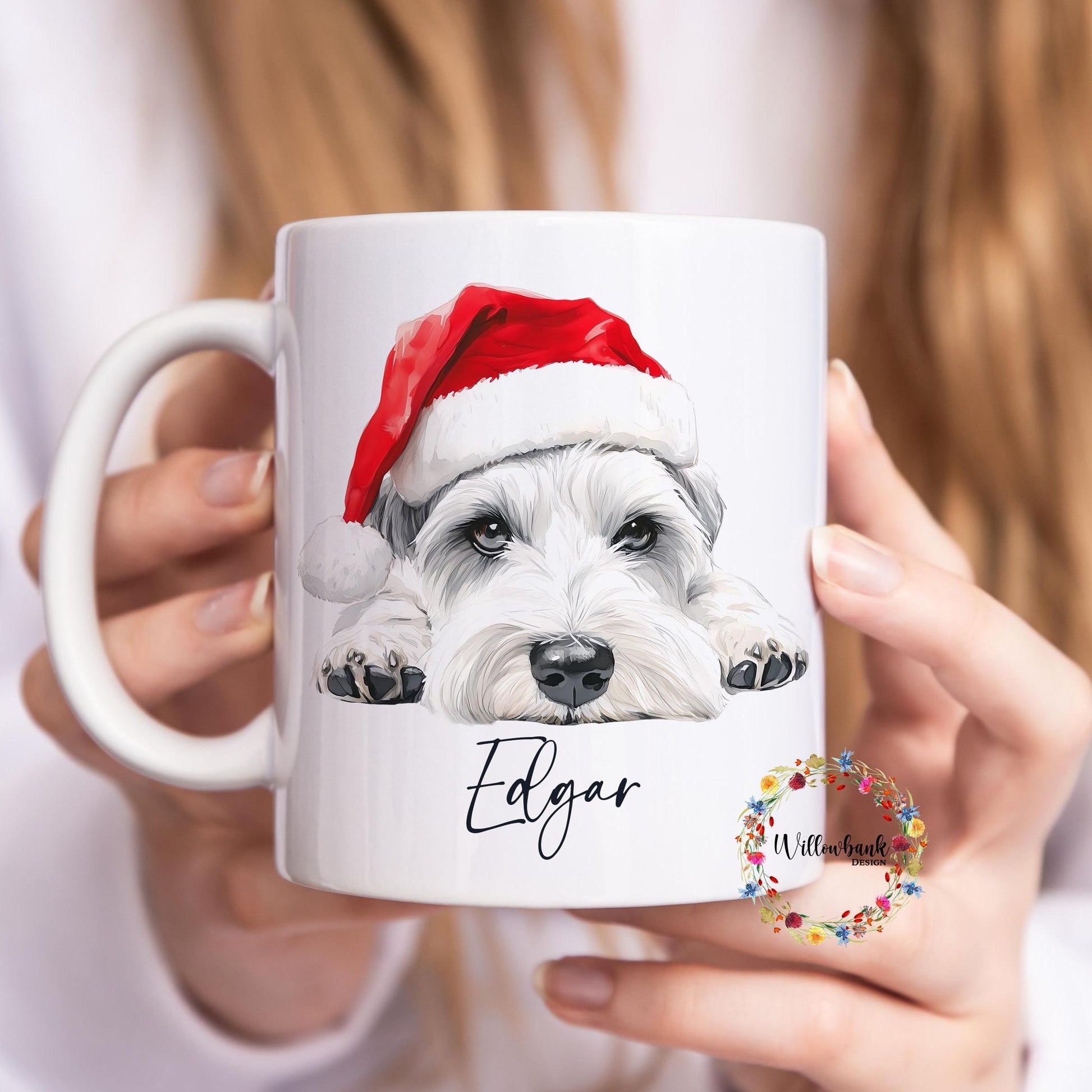 Personalised Miniature Schnauzer Christmas 11oz Mug