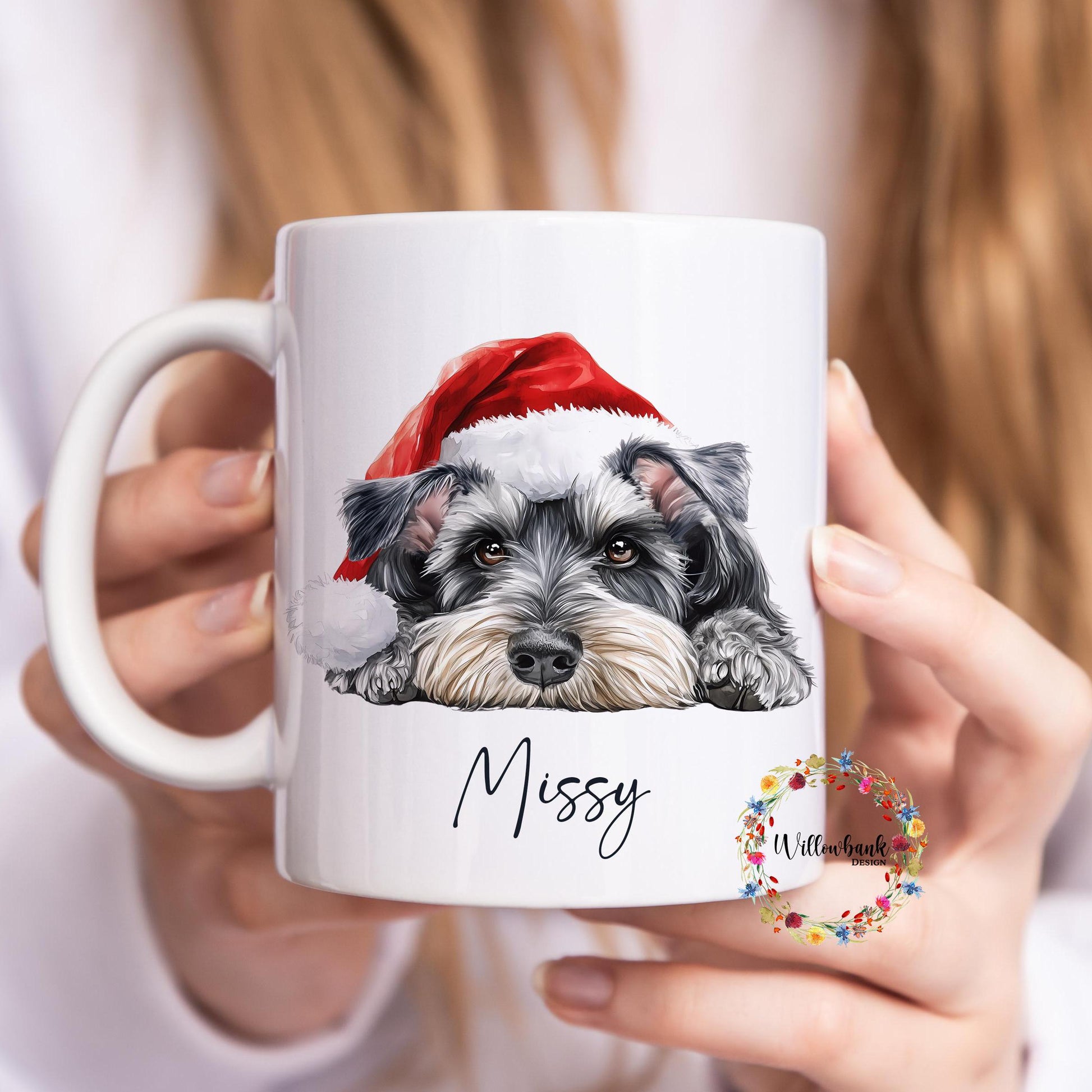Personalised Miniature Schnauzer Christmas 11oz Mug
