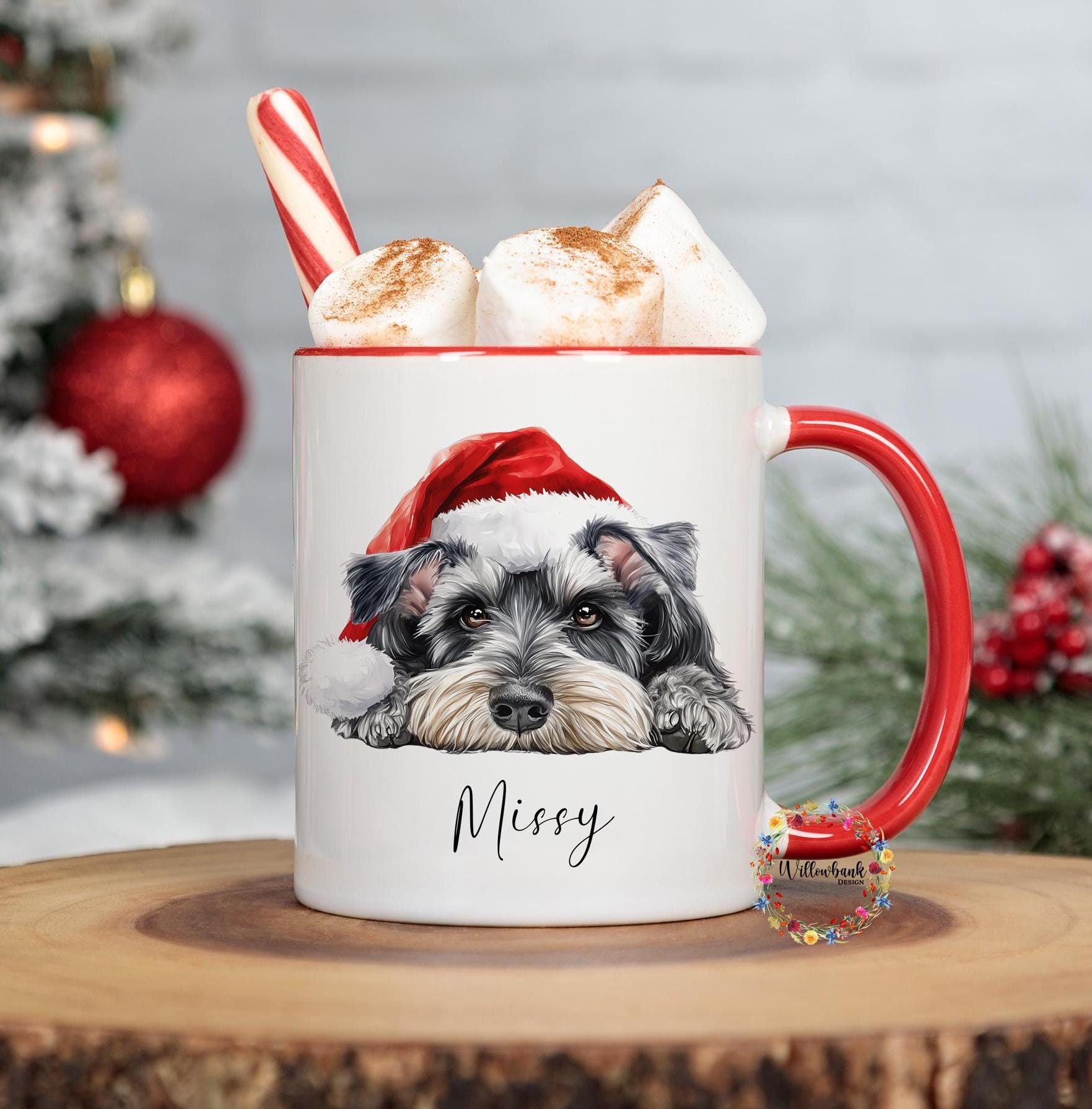 Personalised Miniature Schnauzer Christmas 11oz Mug
