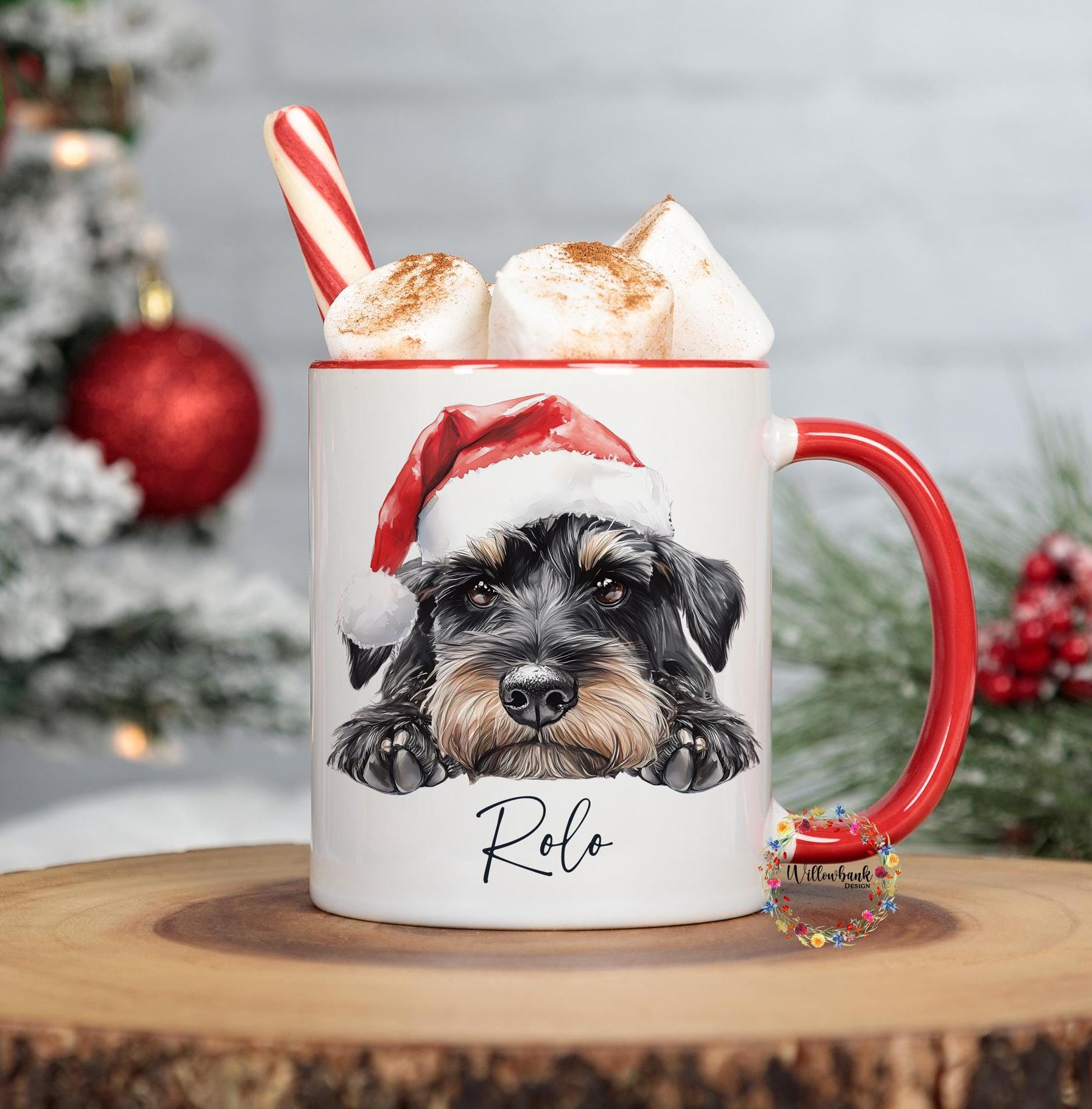 Personalised Miniature Schnauzer Christmas 11oz Mug