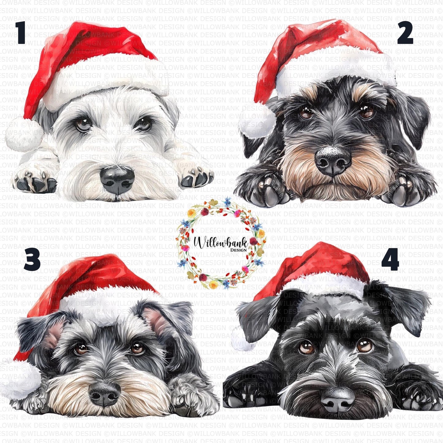 Miniature Schnauzer Christmas Wrapping Paper l Gift Wrap l Dog Xmas Paper