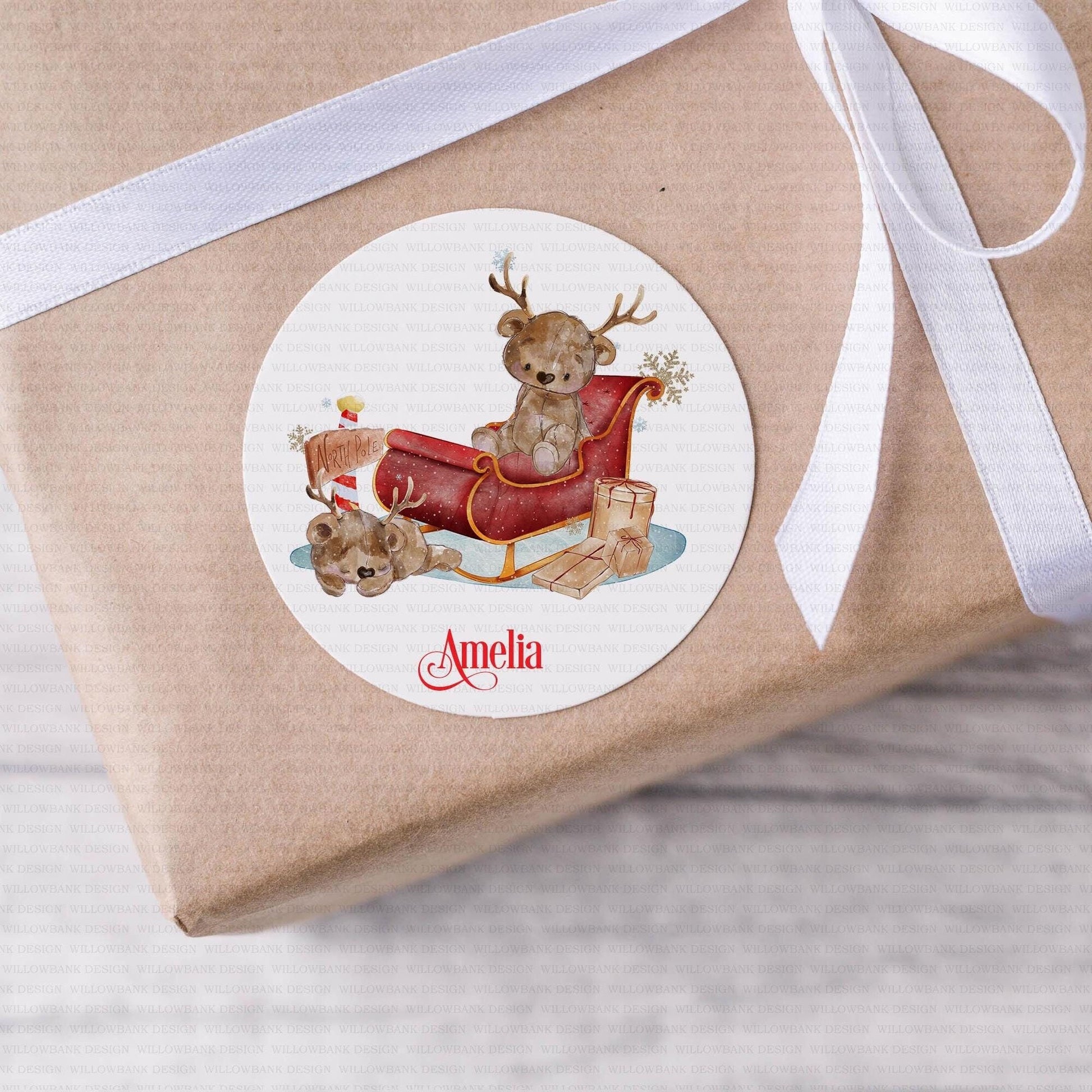24 Personalised Christmas Gift Labels