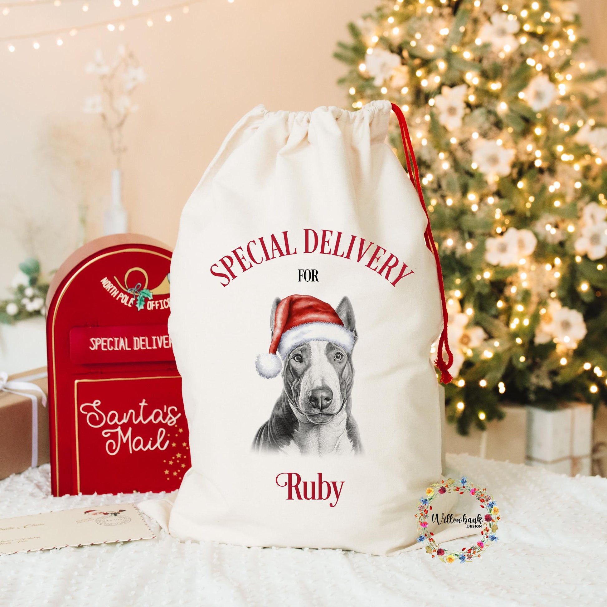 Bull Terrier Christmas Sack