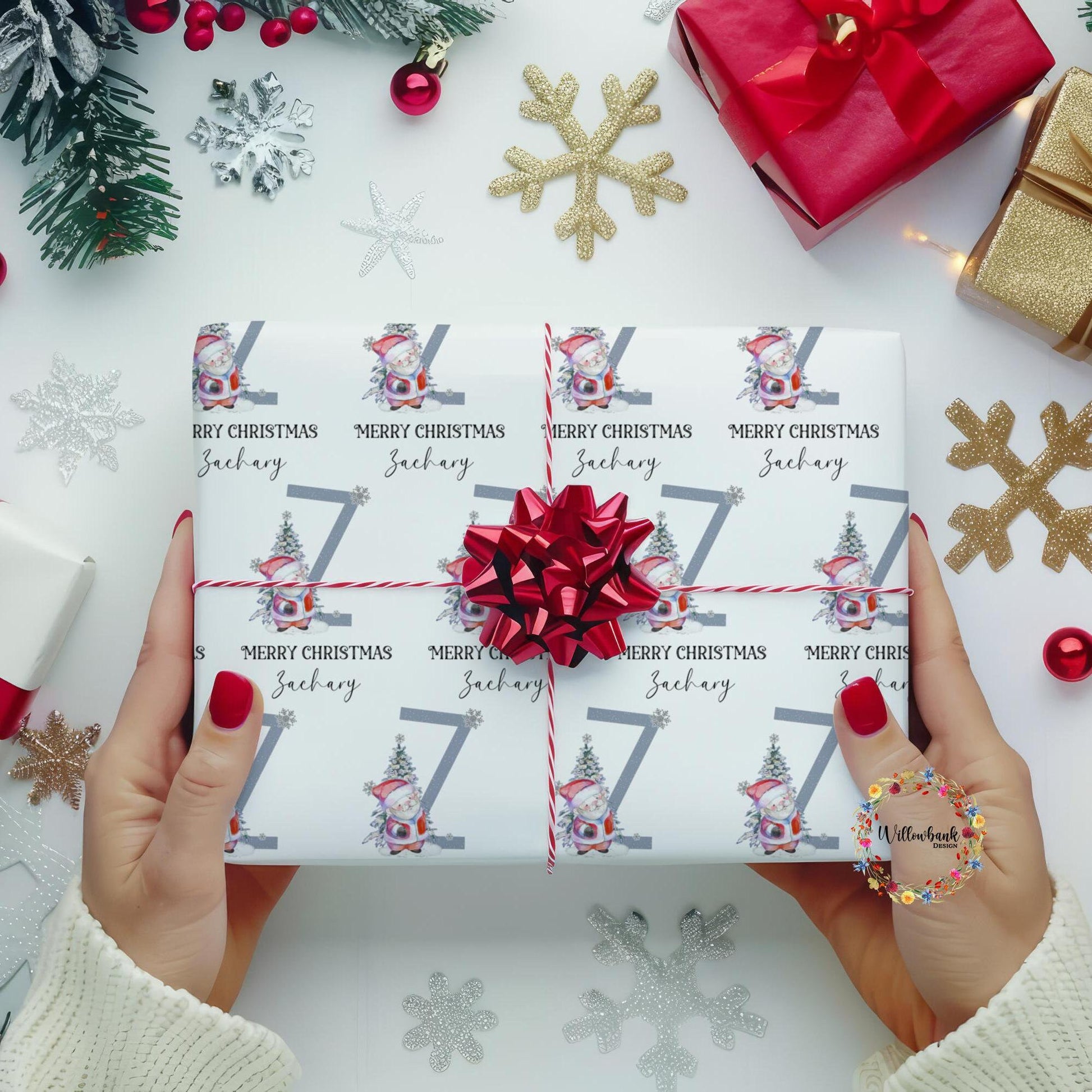 Personalised Santa Claus Christmas Wrapping Paper l Gift Wrap l Kids Christmas