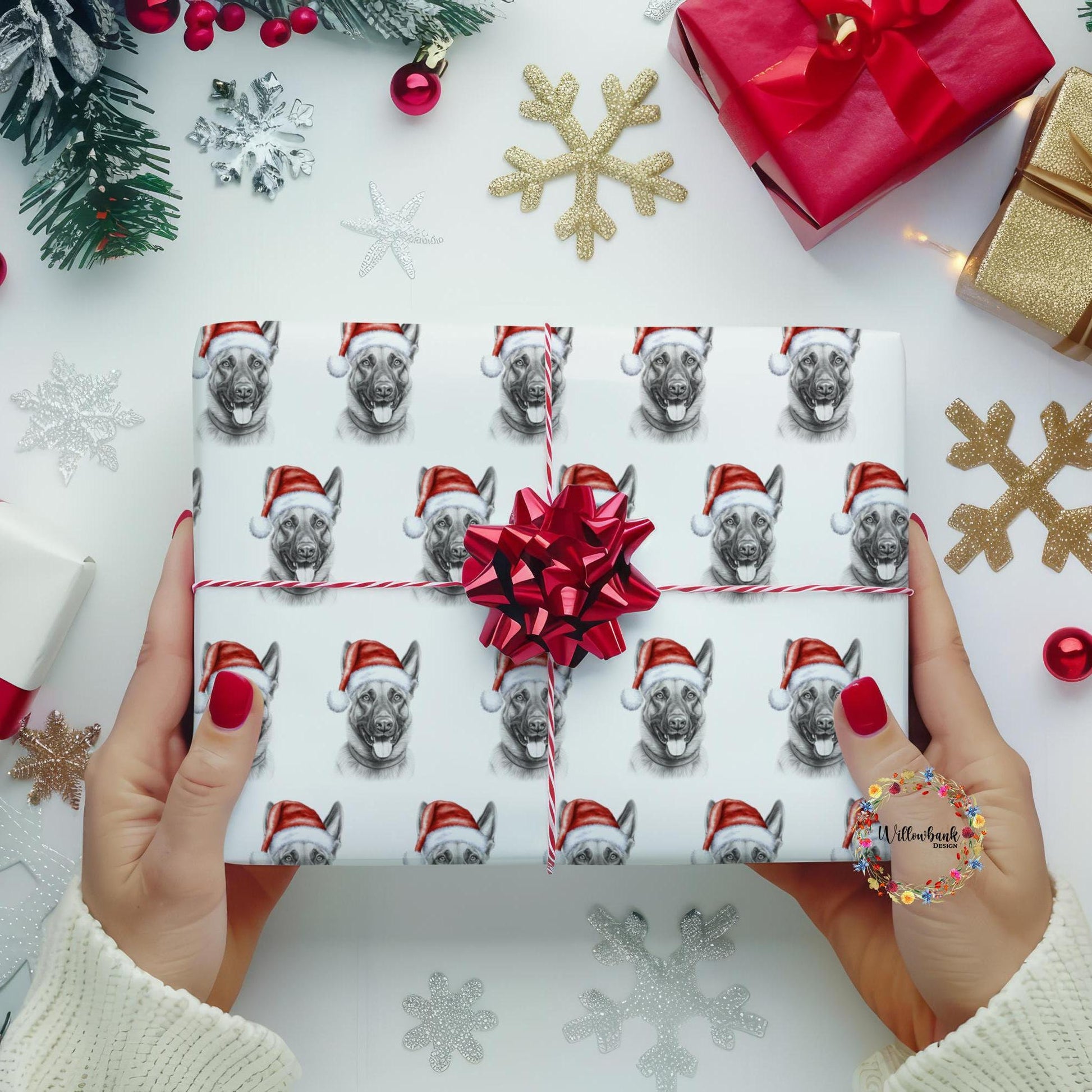 Belgian Malinois Christmas Wrapping Paper l Gift Wrap l Dog Xmas Paper