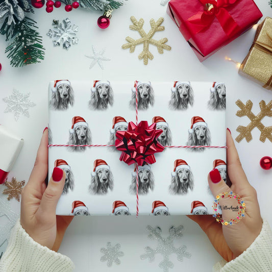 Afghan Hound Christmas Wrapping Paper l Gift Wrap l Dog Xmas Paper