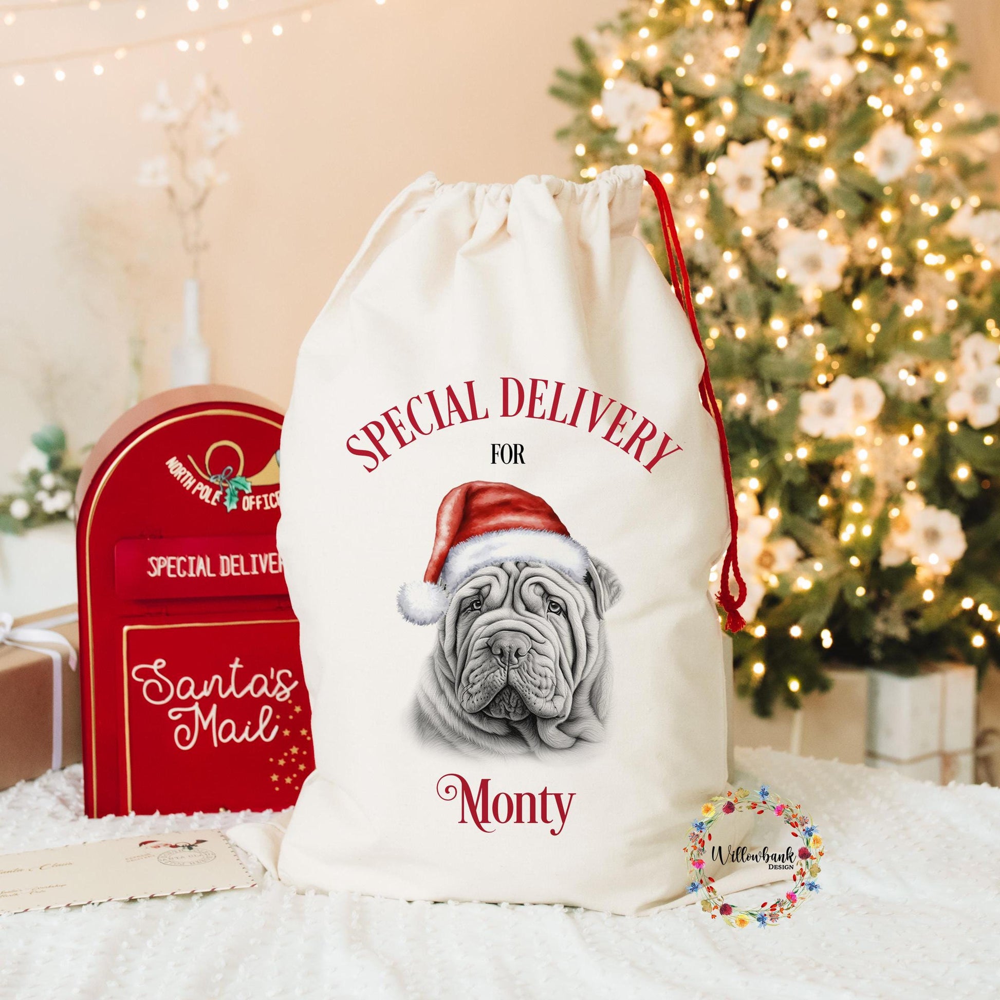Shar Pei Christmas Santa Sack