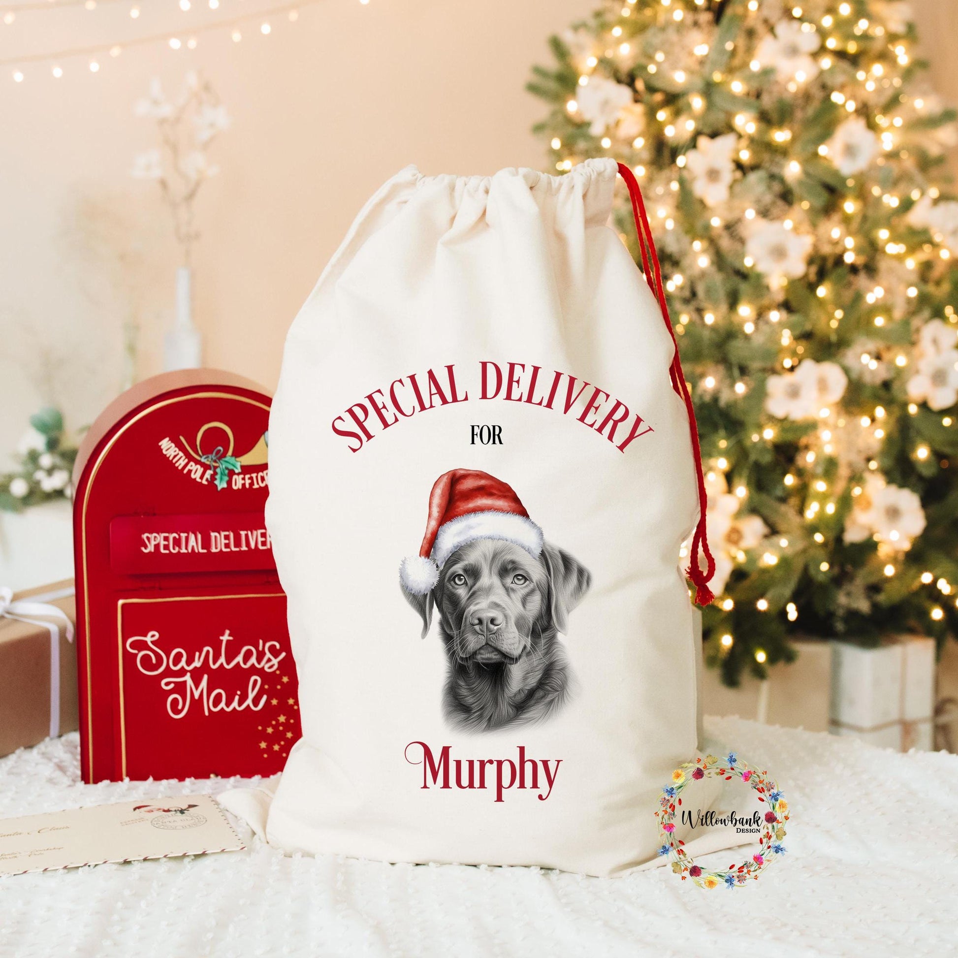 Black Labrador Christmas Santa Sack
