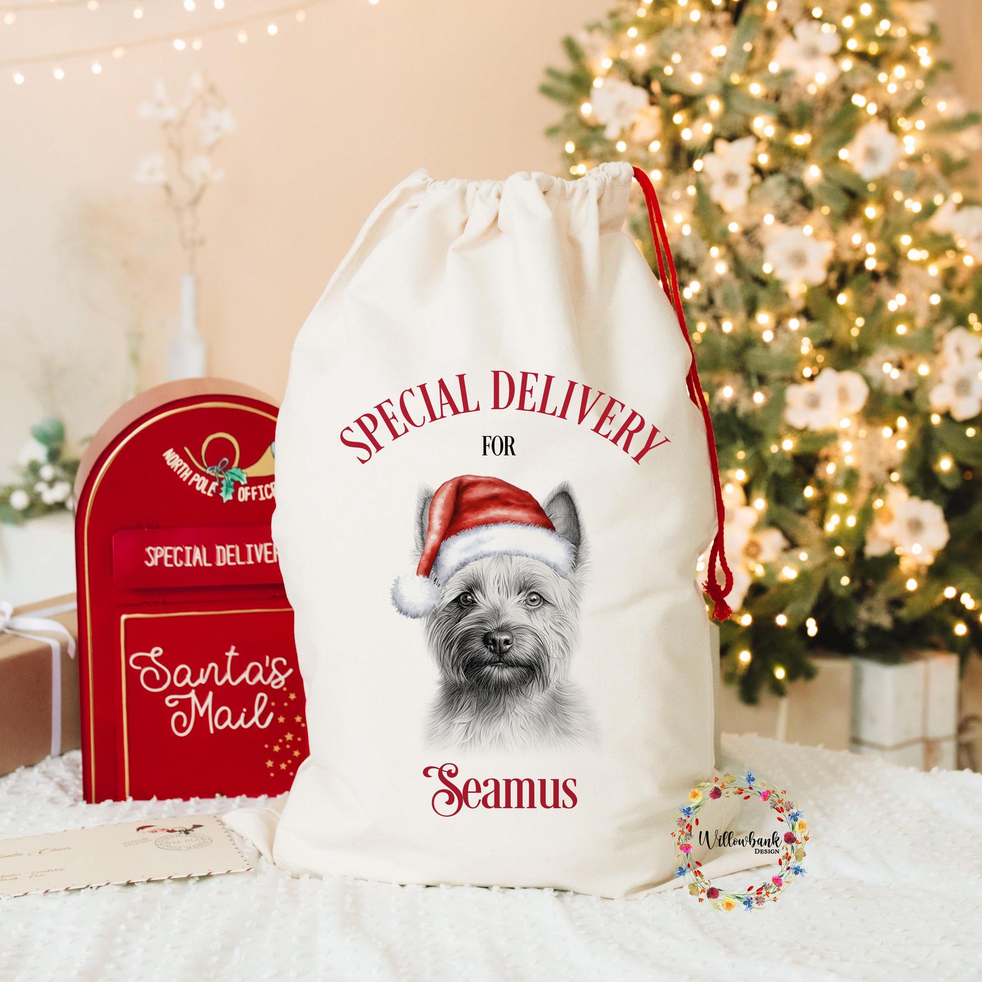 Cairn Terrier Christmas Santa Sack