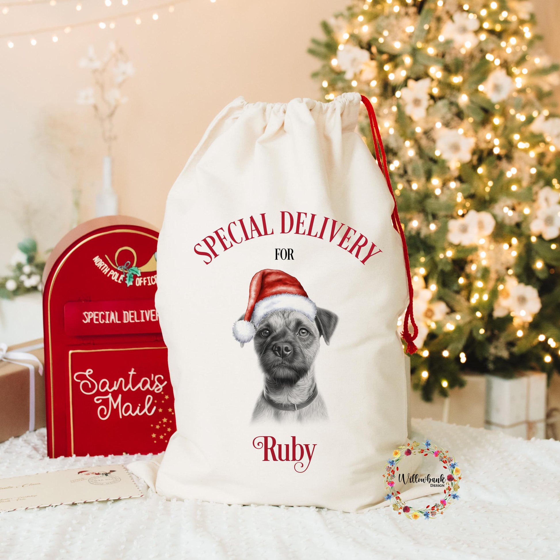 Border Terrier Christmas Santa Sack