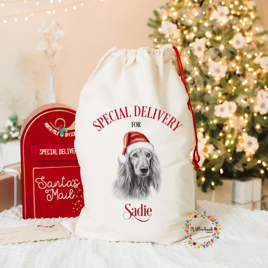 Afghan Hound Christmas Santa Sack
