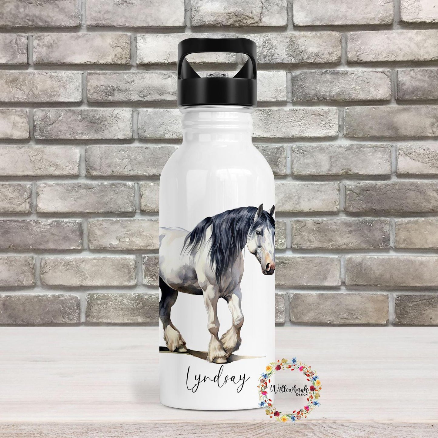 Personalised Horse Lover Water Bottle l Work Drinks Bottle l Handled Drink Bottles