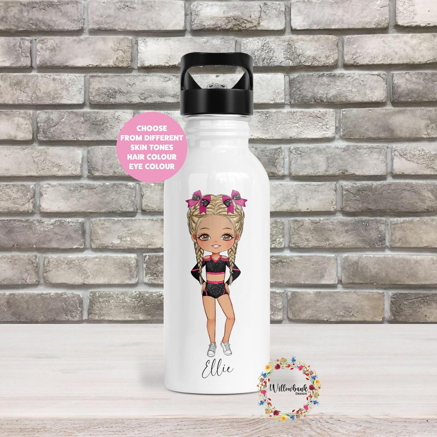 Personalised Cheerleader Water Bottle l Dance Drinks Bottle l Handled Drink Bottles