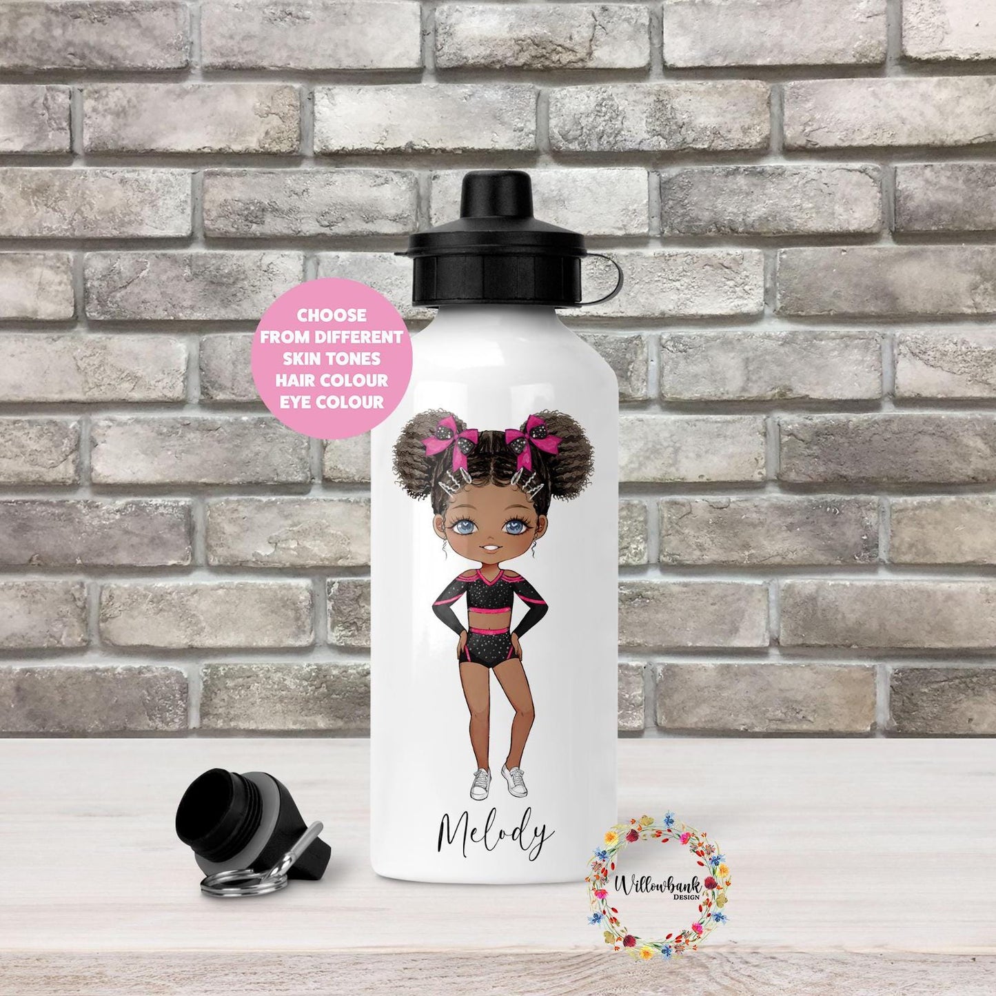 Personalised Cheerleader Water Bottle l Dance Drinks Bottle l Handled Drink Bottles