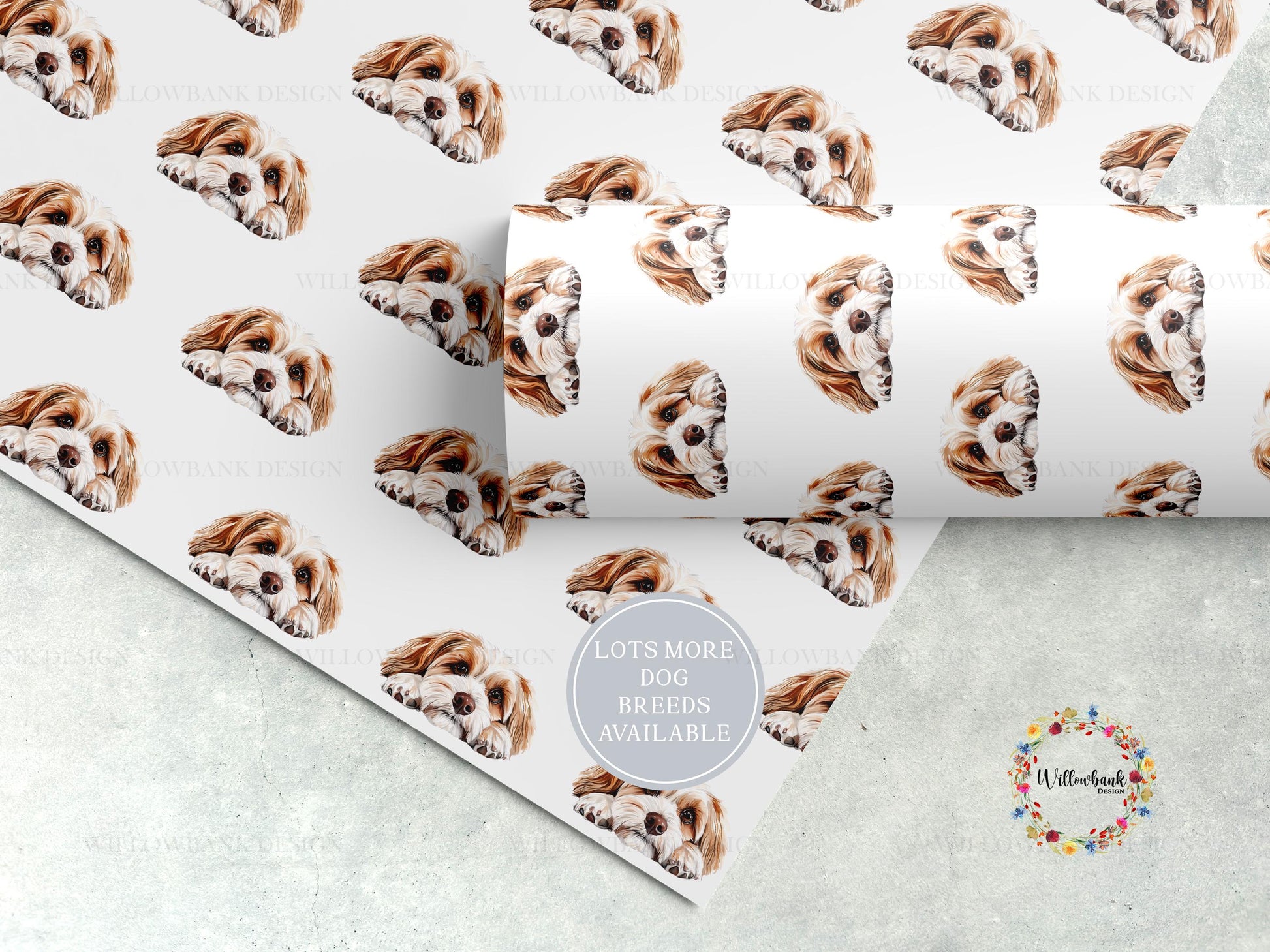 Cavachon Wrapping Paper l Gift Wrap l Dog Paper l Puppy Gift l Dog Lover l Dog Mama l Fur Baby l Custom