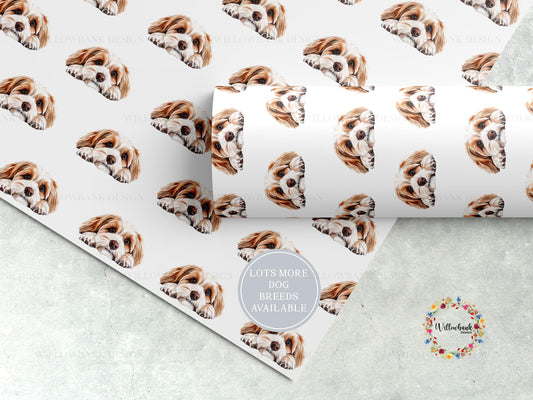 Cavachon Wrapping Paper l Gift Wrap l Dog Paper l Puppy Gift l Dog Lover l Dog Mama l Fur Baby l Custom