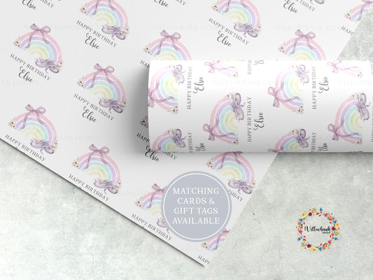 Personalised Ballerina Wrapping Paper l Custom Gift Wrap