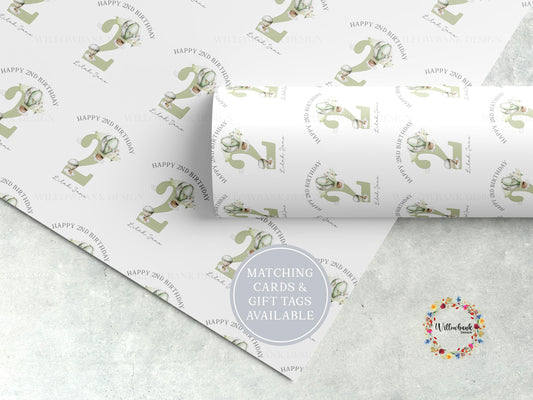 Personalised Hot Air Balloon Wrapping Paper l Custom Children's Birthday Gift Wrap
