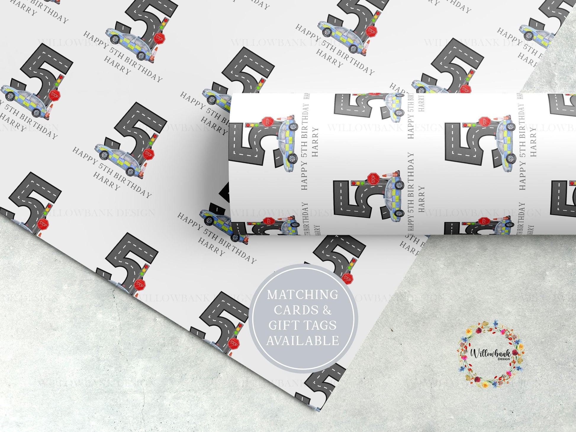 Personalised Police Car Wrapping Paper l Emergency Vehicles