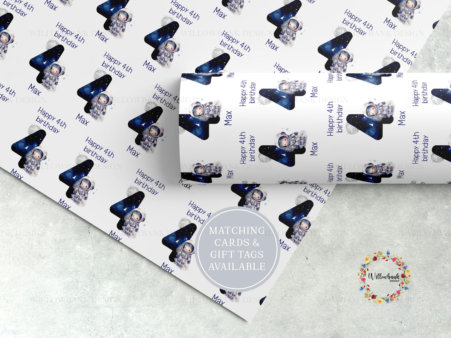 Personalised Astronaut Wrapping Paper l Gift Wrap l Birthday Present Wrapping