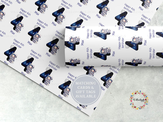 Personalised Astronaut Wrapping Paper l Gift Wrap l Birthday Present Wrapping