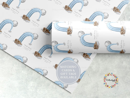 Personalised New Baby Gift Wrapping Paper l Gift Wrap l Welcome To The World