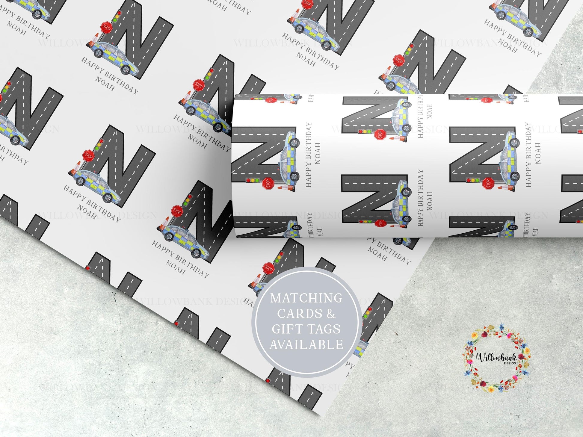 Personalised Police Car Wrapping Paper l Emergency Vehicles