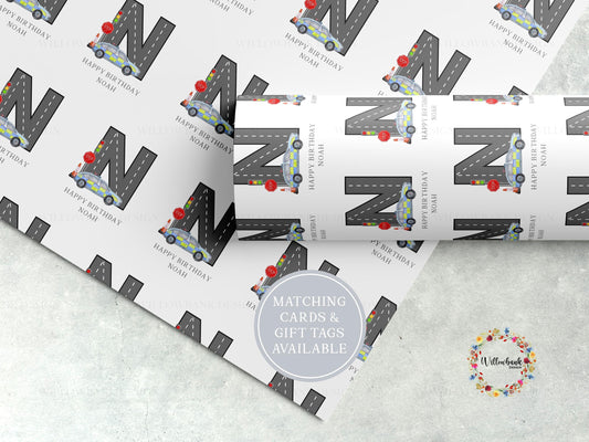 Personalised Police Car Wrapping Paper l Emergency Vehicles