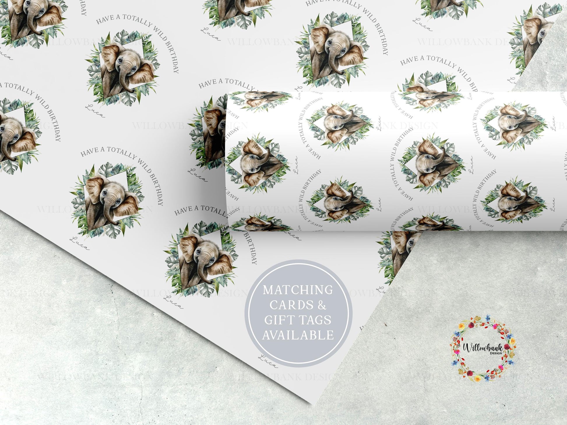 Personalised Safari Animal Wrapping Paper